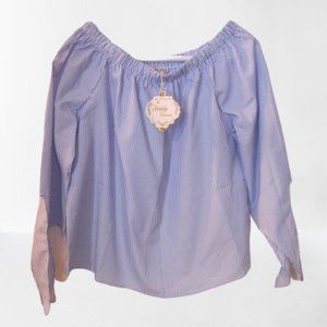 Simply Couture Top Off Shoulder Split Sleeves NWT